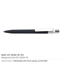Custom Printed Dot Pens With White Clip | Logo Branding Corporate Gift | UAE Delivery | Yalla Printing UAE