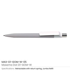 Custom Printed Dot Pens With White Clip | Logo Branding Corporate Gift | UAE Delivery | Yalla Printing UAE