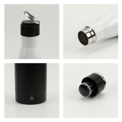 Custom Printed Double Wall Ss Bottles, Twist - Off Lid, Ss Foldable Handle, 500Ml - Stainless Steel | Exhibitions, Conferences, Corporate Events | Yalla Printing UAE
