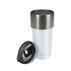 Custom Printed Double Wall Ss Tumblers With Slide - Lock Pp Lid 591Ml 20 Oz - Stainless Steel | Logo Branding Corporate Gift | UAE Delivery | Yalla Printing UAE