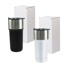 Custom Printed Double Wall Ss Tumblers With Slide - Lock Pp Lid 591Ml 20 Oz - Stainless Steel | Logo Branding Corporate Gift | UAE Delivery | Yalla Printing UAE