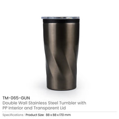 Water Bottles – Double Wall SS Tumblers with PP Interior and Transparent Lid 580ml | Custom Packaging Printing | Free Design Support | Yalla Printing UAE