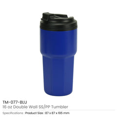 Custom Printed Double Wall Tumblers Flip - Top Pp Lid In 473Ml - Stainless Steel | Logo Branding Corporate Gift | UAE Delivery | Yalla Printing UAE