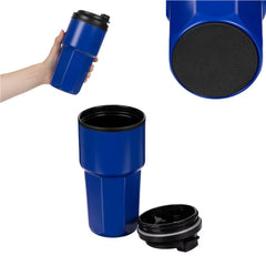 Custom Printed Double Wall Tumblers Flip - Top Pp Lid In 473Ml - Stainless Steel | Logo Branding Corporate Gift | UAE Delivery | Yalla Printing UAE