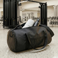 Custom Printed Duffle Gym Bags In Black With Zipper Closure - Premium Polyester Fabric | Premium Signage & Display Printing | Free Design Support | Yalla Printing UAE