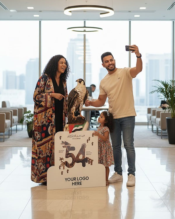 UAE National Day Falcon Foam Board Cutout – 120 × 70 cm | 54th Eid Al Etihad Cultural Display Standee | Yalla Printing UAE