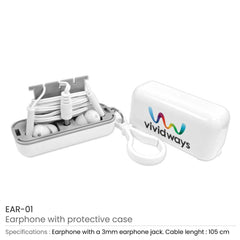 Custom Printed Earphones With Protective Case | Logo Branding Corporate Gift | UAE Delivery | Yalla Printing UAE