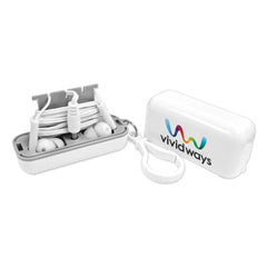 Custom Printed Earphones With Protective Case | Logo Branding Corporate Gift | UAE Delivery | Yalla Printing UAE