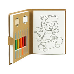 Eco-Friendly Drawing Pad Set with Colored Pencils, Sharpener & Eraser