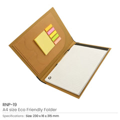 Custom Printed Eco - Friendly A4 Folders With Notepad Sticky Note Pen Card Slots | Logo Branding Corporate Gift | UAE Delivery | Yalla Printing UAE