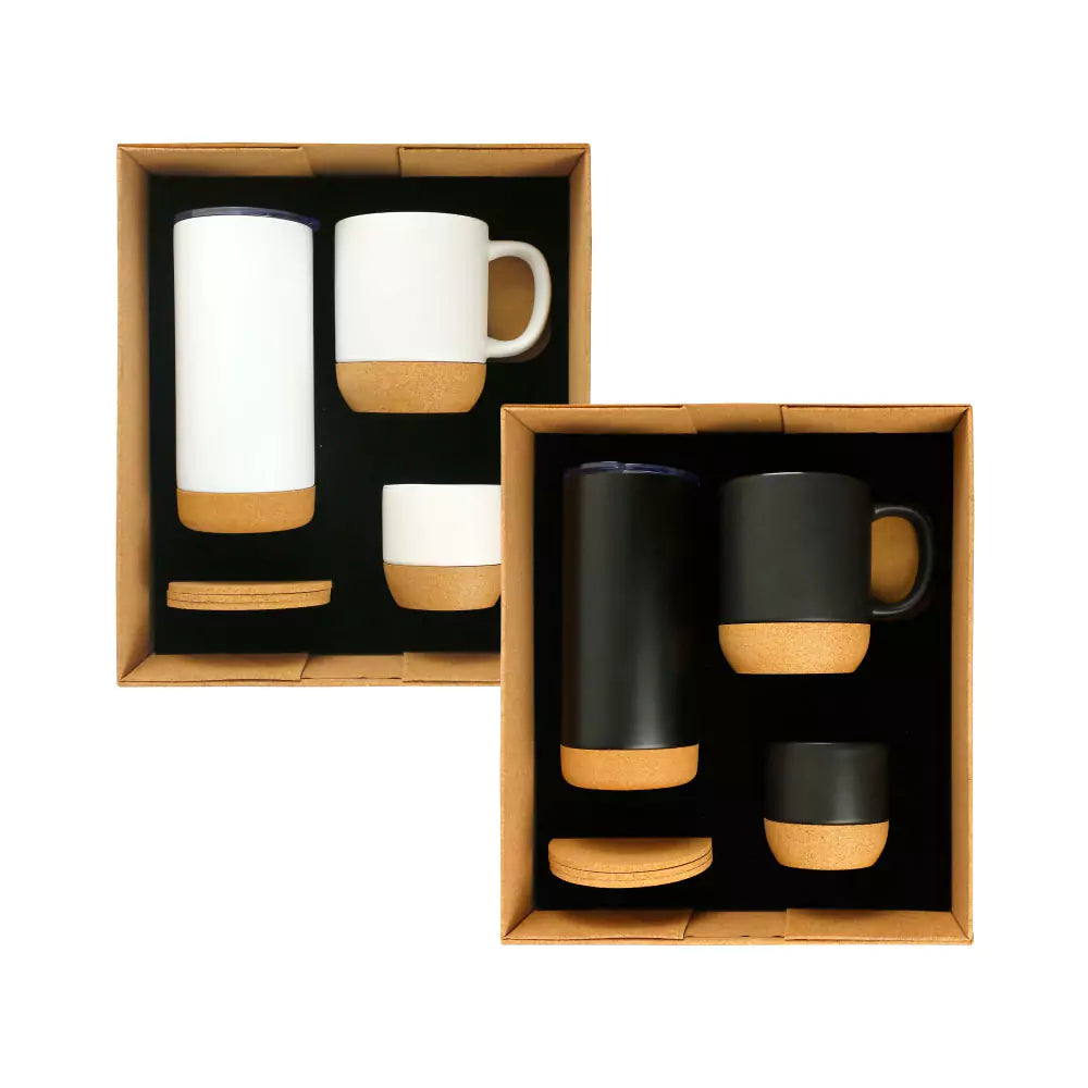 Custom Printed Cork Drinkware Gift Sets In A Cardboard Gift Box Gs - 10 - Cardboard / Corrugated Board | Custom Packaging Printing | Free Design Support | Yalla Printing UAE