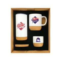 Custom Printed Cork Drinkware Gift Sets In A Cardboard Gift Box Gs - 10 - Cardboard / Corrugated Board | Custom Packaging Printing | Free Design Support | Yalla Printing UAE