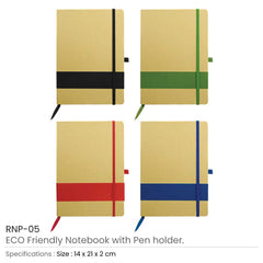 Custom Printed Eco - Friendly Notebooks With Pen Holder | Logo Branding Corporate Gift | UAE Delivery | Yalla Printing UAE