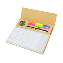 Custom Printed Eco - Friendly Weekly Planner Kit With Pen, Clip, Sticky Notes - Recycled Paper | Logo Branding Corporate Gift | UAE Delivery | Yalla Printing UAE