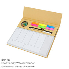 Eco-Friendly Weekly Planner Kit with Pen, Clip, Sticky Notes