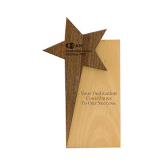 Custom Printed Star Design Wooden Trophy | Custom Packaging Printing | Free Design Support | Yalla Printing UAE