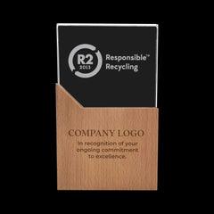 Custom Printed Rectangle Shaped Wood And Crystal Awards With Box | Custom Packaging Printing | Free Design Support | Yalla Printing UAE