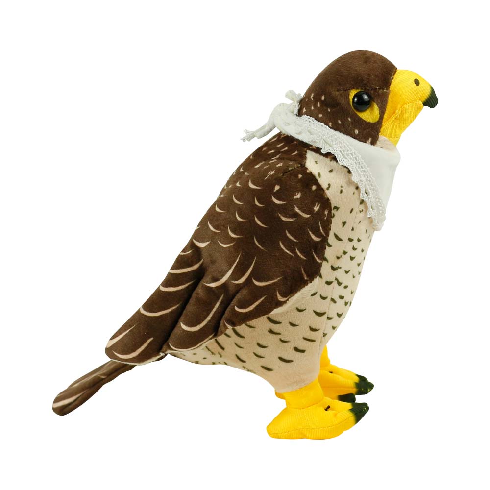 Custom Printed Falcon Plush Toys With White Scarf For Branding 22 CM | Logo Branding Corporate Gift | UAE Delivery | Yalla Printing UAE