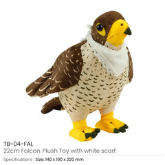 Custom Printed Falcon Plush Toys With White Scarf For Branding 22 CM | Logo Branding Corporate Gift | UAE Delivery | Yalla Printing UAE