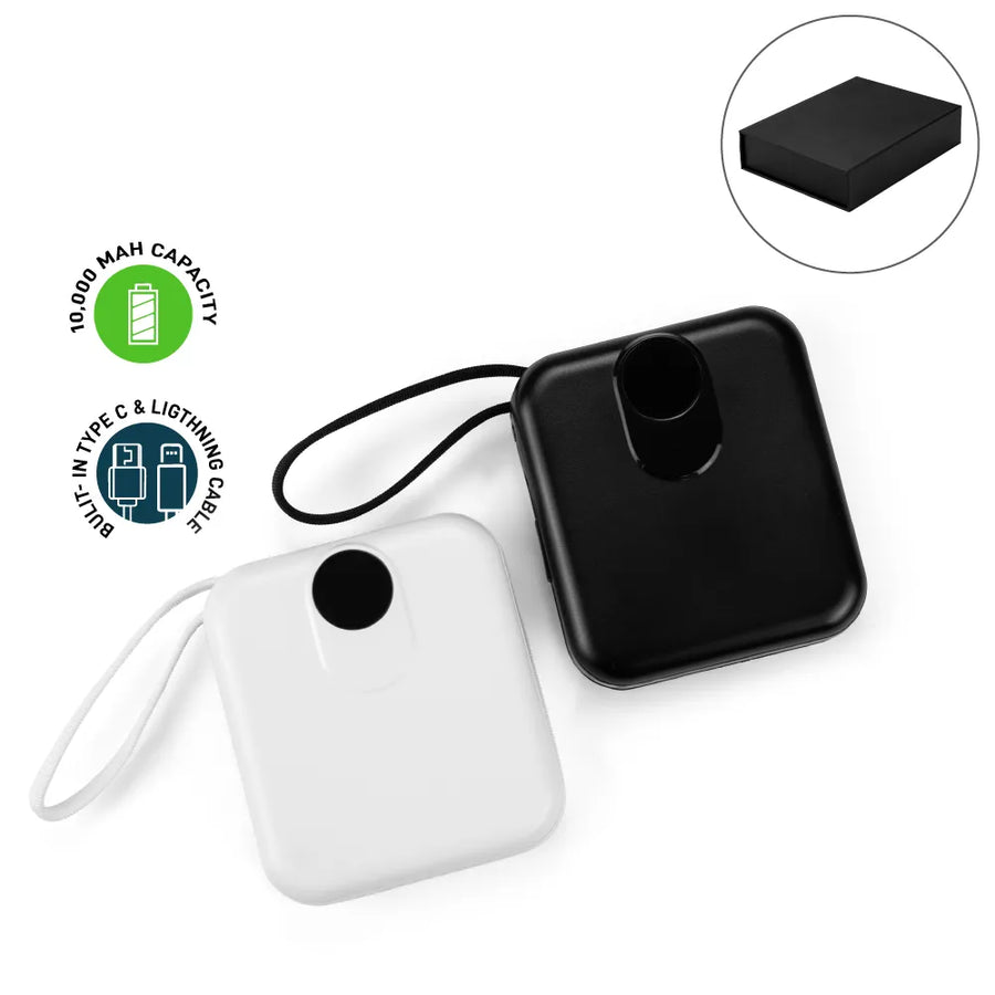 Custom Printed Fast Charging Digital Powerbank 38.5Wh With Built - In Type - C And Lightning Cable, 10000 Mah | Exhibitions, Conferences, Corporate Events | Yalla Printing UAE