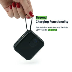 Custom Printed Fast Charging Digital Powerbank 38.5Wh With Built - In Type - C And Lightning Cable, 10000 Mah | Logo Branding Corporate Gift | UAE Delivery | Yalla Printing UAE