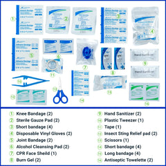 Caps & Headwear – First Aid Kit Set , 16 Essential Items in White Box | Restaurant & Takeaway Branding – Yalla Printing UAE