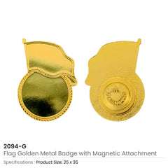 Custom Printed Flag Design Metal Badges With Magnet Attachment - Stainless Steel | Exhibitions, Conferences, Corporate Events | Yalla Printing UAE