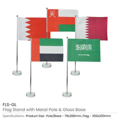 Custom Printed Flag With Metal Pole And Glass Base - Premium Polyester Fabric | Premium Signage & Display Printing | Free Design Support | Yalla Printing UAE