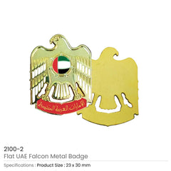 Custom Printed UAE Falcon Metal Badges - Stainless Steel | Exhibitions, Conferences, Corporate Events | Yalla Printing UAE