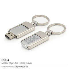 Custom Printed Flip Style Metal USB Flash Drives - Stainless Steel | Logo Branding Corporate Gift | UAE Delivery | Yalla Printing UAE