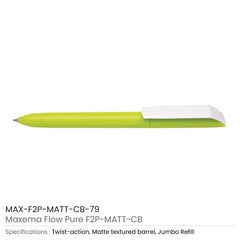 Custom Printed Maxema Flow Pure Pens | Logo Branding Corporate Gift | UAE Delivery | Yalla Printing UAE