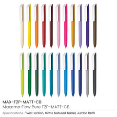 Custom Printed Maxema Flow Pure Pens | Logo Branding Corporate Gift | UAE Delivery | Yalla Printing UAE