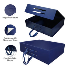 Custom Printed Foldable Gift Box With Magnetic Closure & Ribbon Handle 250M | Custom Packaging Printing | Free Design Support | Yalla Printing UAE