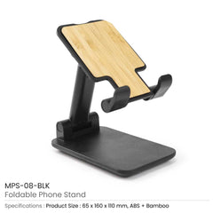 Custom Printed Foldable Phone Stands - Bamboo | Exhibitions, Conferences, Corporate Events | Yalla Printing UAE