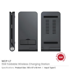 Foldable Wireless Charging Station 15W and Light-up Logo