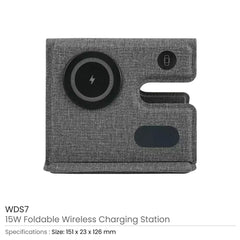 Custom Printed Foldable Wireless Fast Charging Station For Phone Watch Earbuds | Logo Branding Corporate Gift | UAE Delivery | Yalla Printing UAE