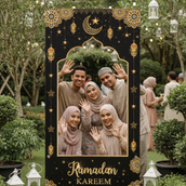 Ramadan Kareem Selfie Frame – Premium Foam Board Photo Booth Frame (2m & 2.5m Height Options | 5mm & 10mm Thickness | Custom Ramadan Event Backdrop | Eid Party Decoration UAE)