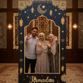 Ramadan Kareem Selfie Frame – Premium Foam Board Photo Booth Frame (2m & 2.5m Height Options | 5mm & 10mm Thickness | Custom Ramadan Event Backdrop | Eid Party Decoration UAE)