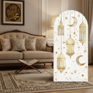Luxury 2 Meter Eid Mubarak Arch Foam Board Backdrop – Custom Printed Ramadan Event Stage Background Panel