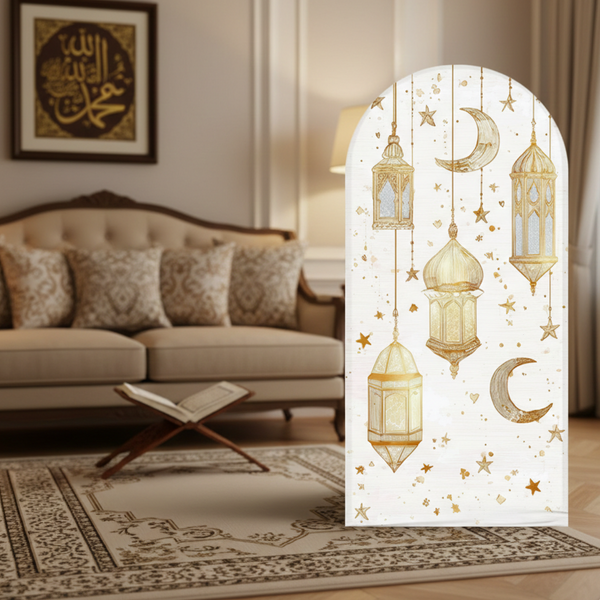 Luxury 2 Meter Eid Mubarak Arch Foam Board Backdrop – Custom Printed Ramadan Event Stage Background Panel
