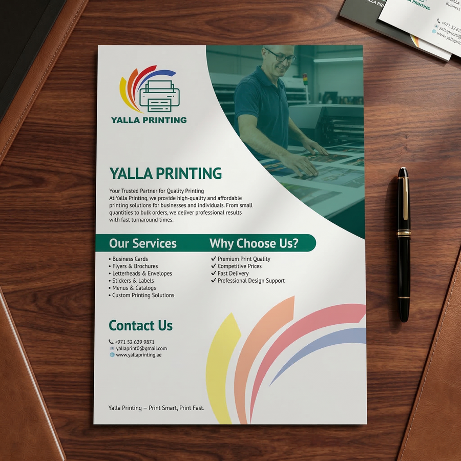 منشورات بحجم A5 على الوجهين – مطبوعات ملونة عالية الجودة | Yalla Printing