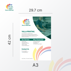 A3 Single-Sided Flyer – High-Impact Full-Color Printing for Promotions | Yalla Printing