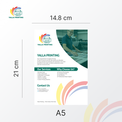 Premium A5 Flyer Printing UAE – Vibrant Single-Sided Marketing Flyers with Free Design Support