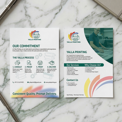 A6 Flyer Double Side Four Color Printing| Compact Promotional Flyers, Inserts & Handouts | Free Design Support | Yalla Printing UAE