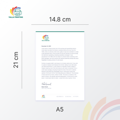 Premium A5 Letterhead Printing UAE – Vibrant Single-Sided Branded Letterheads with Free Design Support | Professional Business Printing | Free Design Support | Yalla Printing UAE