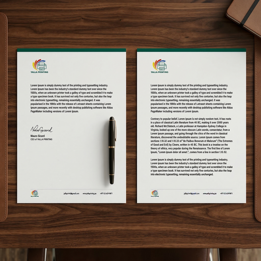 **Premium A6 Letterhead Printing UAE – Professional Double-Sided Branded Letterheads with Free Design Support**
