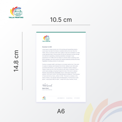 Premium A6 Letterhead Printing UAE – Vibrant Single-Sided Branded Letterheads with Free Design Support | Professional Business Printing | Free Design Support | Yalla Printing UAE