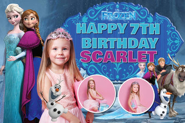 Frozen Fantasy" Personalized Birthday Banner - A Magical Journey to Arendelle!