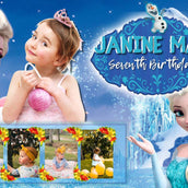 Sparkling Frozen Theme Banner - Personalized Party Decor Personalized with Your Picture and Iconic Superman Design!" - Yalla Printing