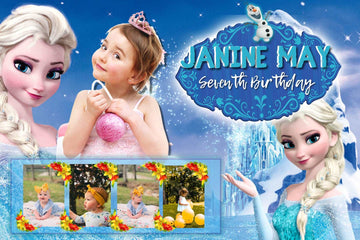 Sparkling Frozen Theme Banner - Personalized Party Decor Personalized with Your Picture and Iconic Superman Design!"